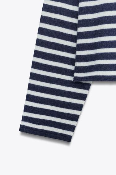 PULL EN MAILLE À RAYURES 100% LAINE - rayures de Zara - Image 8