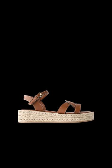 SANDALE MIT PLATEAUSOHLE - Braun von Zara - Bild 0