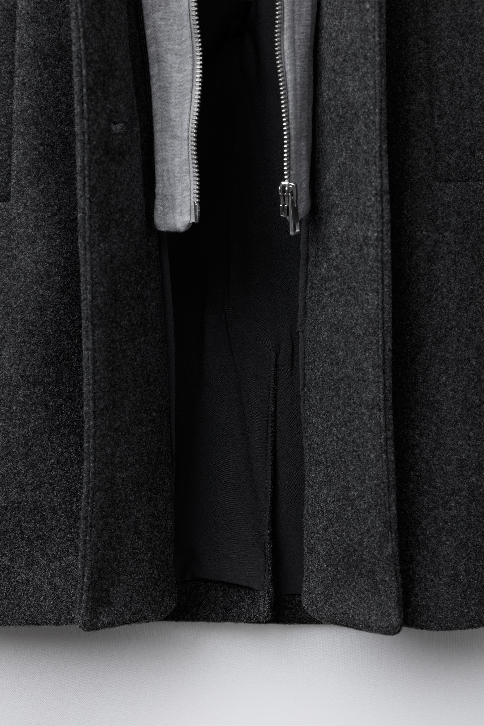 LONG COAT WITH REMOVABLE HOODIE