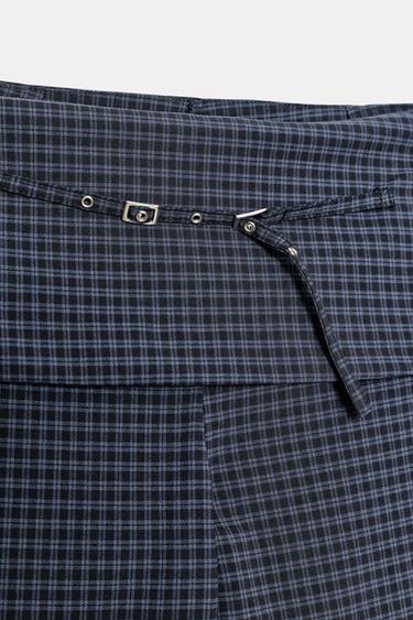 CHECKED TROUSERS WITH BELT - Indigo by Zara - Image 8