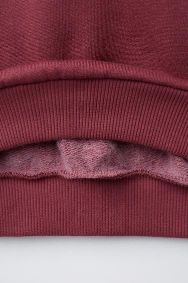 LOGO PRINT SWEATSHIRT - Burgundy by Zara - Image 3