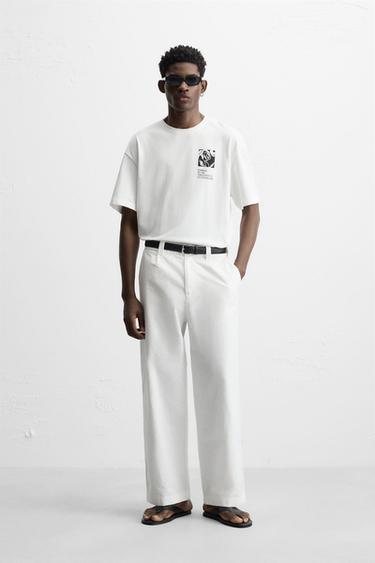 TEXTURE PRINT T-SHIRT - White by Zara - Image 0