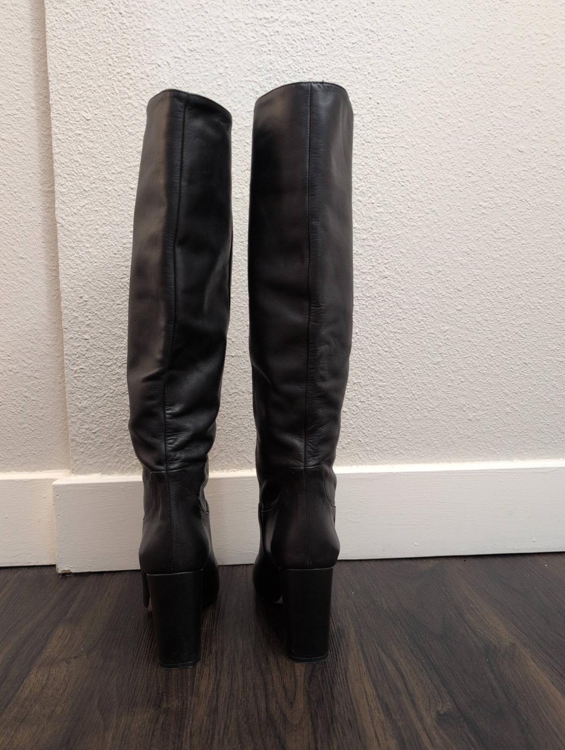 HEELED LEATHER KNEE HIGH BOOTS - Image 6