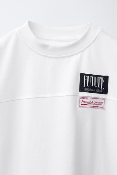 T-SHIRT JOGGING ÉTIQUETTES - Blanc de Zara - Image 2