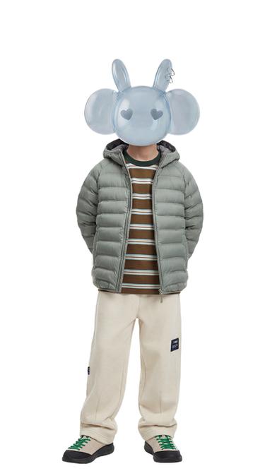 Zara 針織毛圈布桶形長褲配標籤 - 裸色