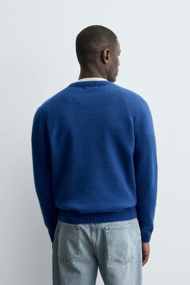 PULL REGULAR FIT EN MÉLANGE DE LAINE - Bleu roi de Zara - Image 2