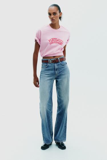 WASHED EFFECT PRINTED T-SHIRT - Pink by Zara - Image 0