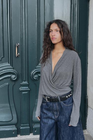 SOFT WRAP BODYSUIT - Grey marl by Zara