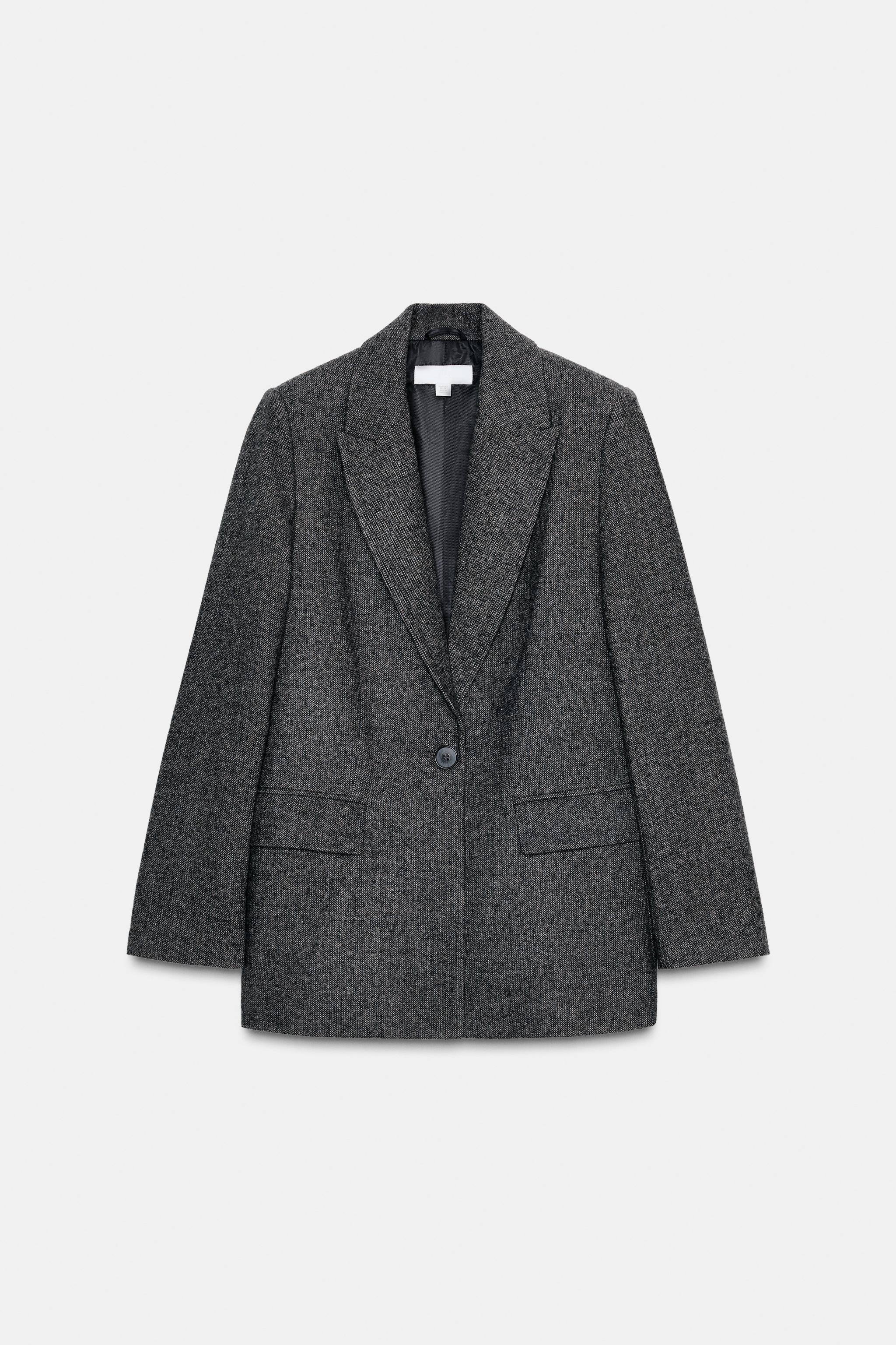 HERRINGBONE WOOL BLAZER