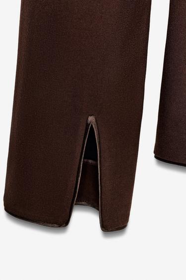 CHEMISE DRAPÉE PLUMES LIMITED EDITION - Marron foncé de Zara - Image 10