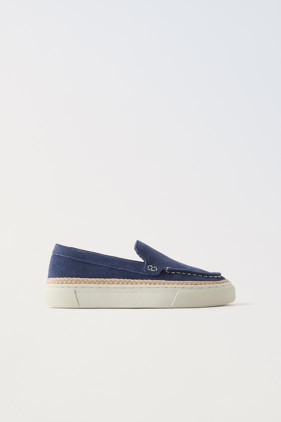 SPORT-MOKASSIN AUS LEDER - Marineblau | ZARA Deutschland / Germany