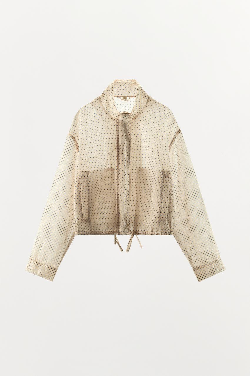 ドットプリント 調節可能な裾ジャケット - ピンクベージュ | ZARA 