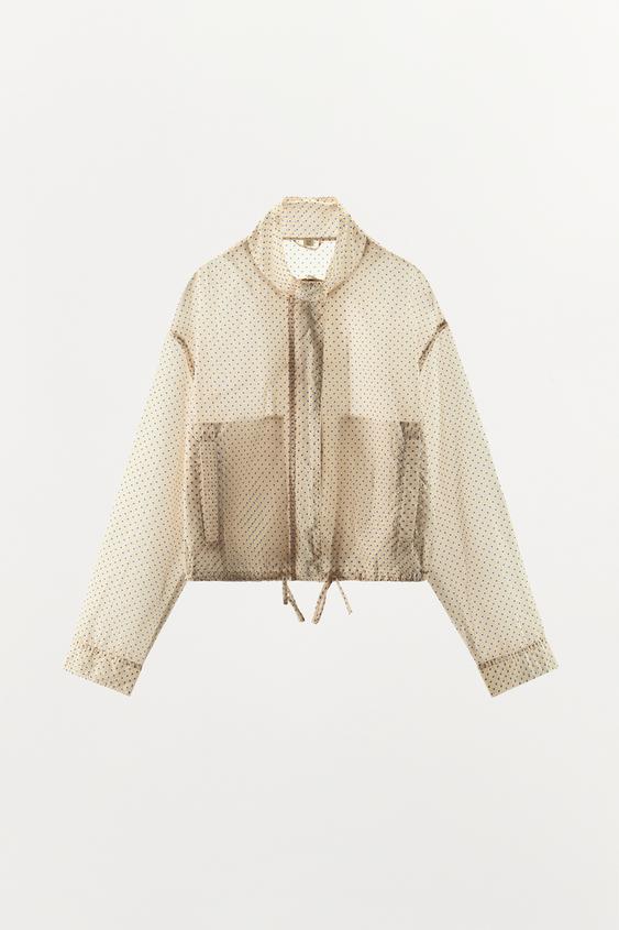 POLKA DOT ADJUSTABLE HEM JACKET - Beige-pink by Zara - Image 0