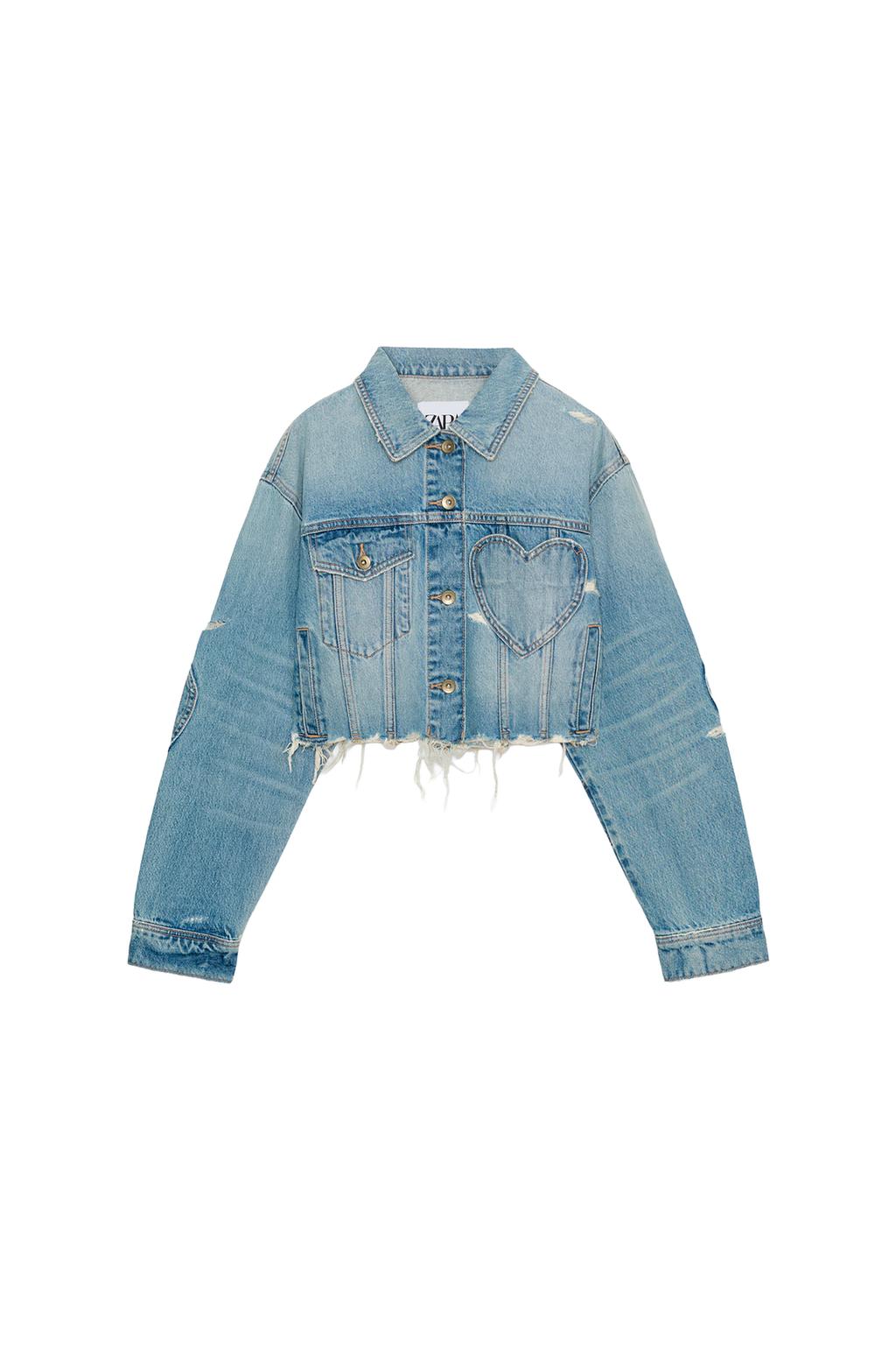 TRF DENIM JACKET WITH HEARTS - image 3