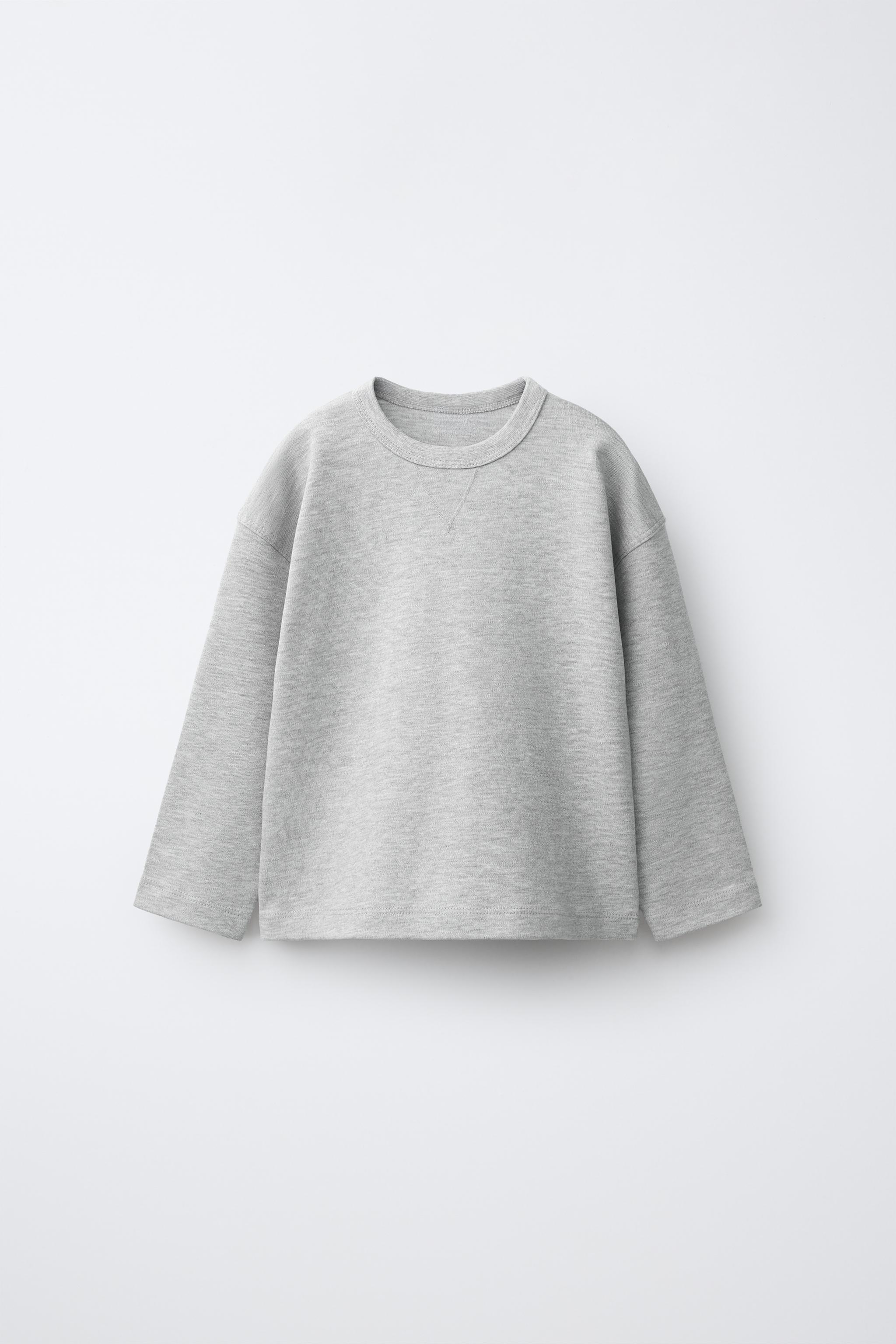 PLAIN INTERLOCK T-SHIRT — Gray marl