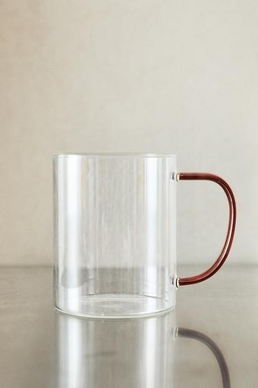 TASSE AUS BOROSILIKATGLAS MIT FARBIGEM GRIFF - Orange von Zara