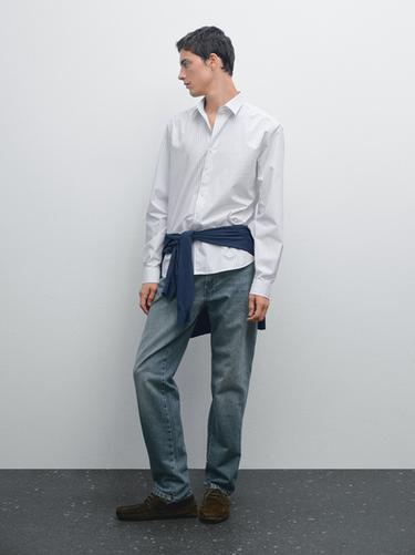 Camisa rayas regular fit - Blanco de Zara - Imagen 0