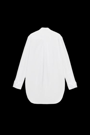 CAMISA POPELÍN PECHERA ZW COLLECTION - Blanco de Zara