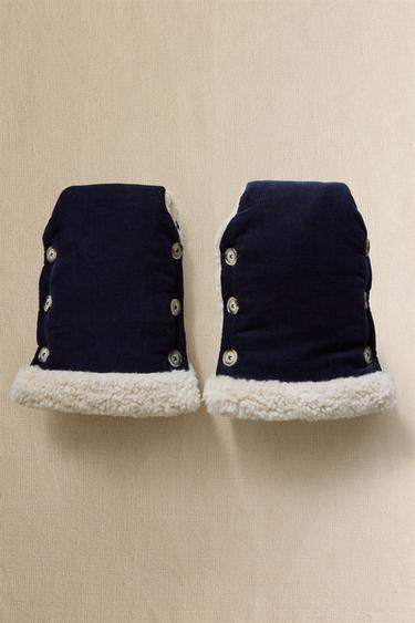 CORDUROY BABY PUSHCHAIR GLOVES - Navy blue by Zara
