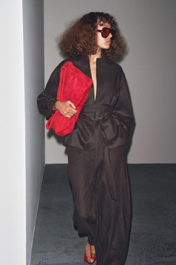 ZW COLLECTION LINEN BELTED KIMONO