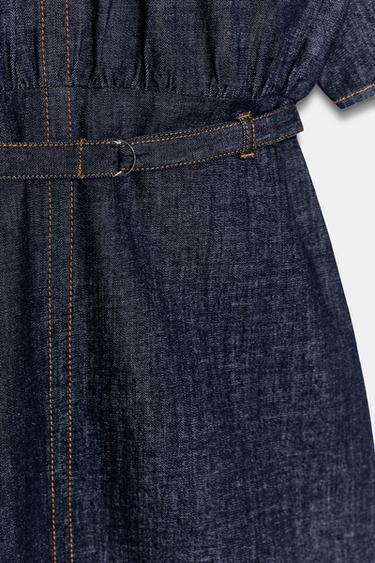 Z1975 SHORT DENIM DRESS WITH BELT - Blue by Zara - Image 8