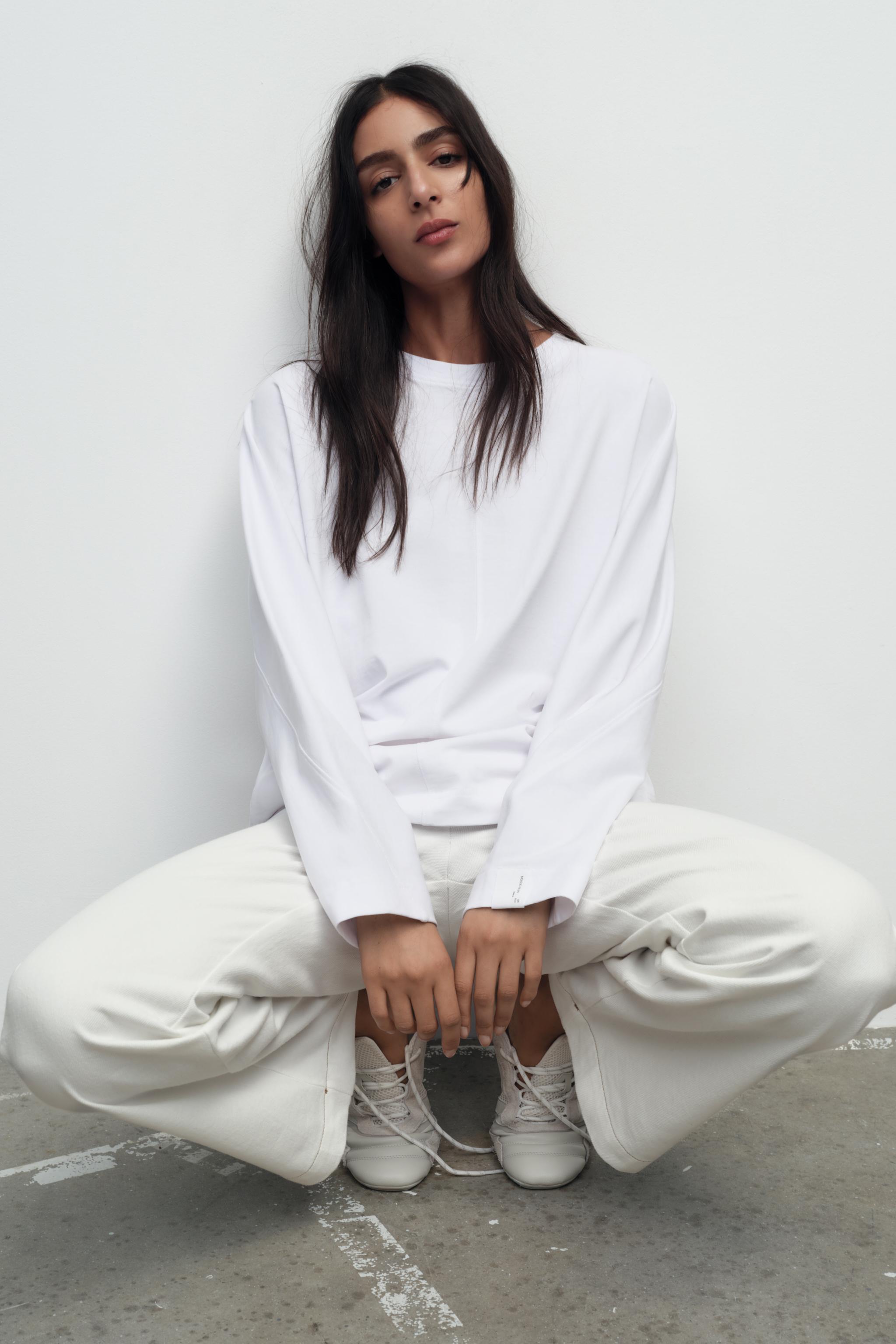 COTTON T-SHIRT WITH LABEL - White | ZARA New Zealand