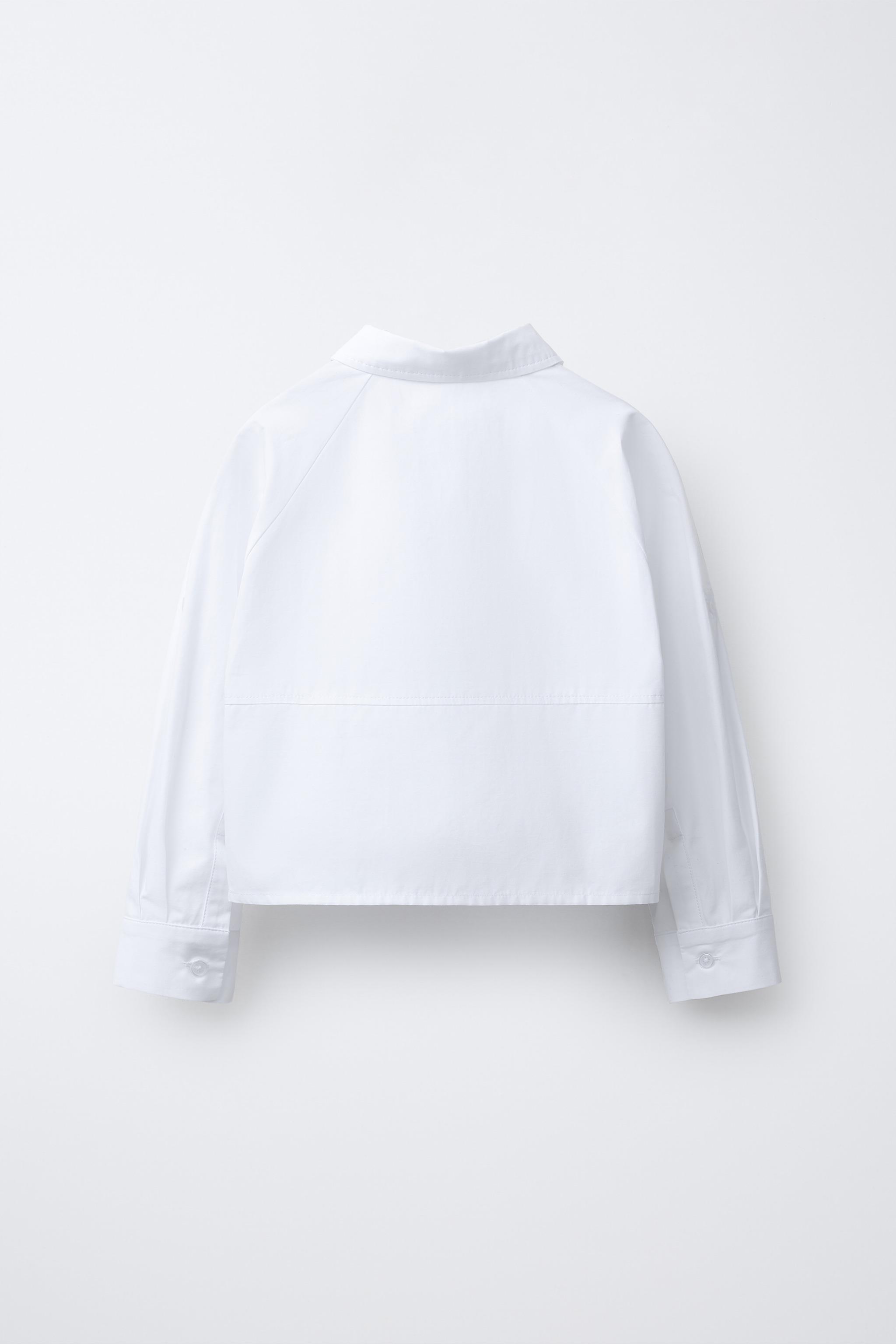CROPPED SHIRT WITH POCKETS - White | ZARA India