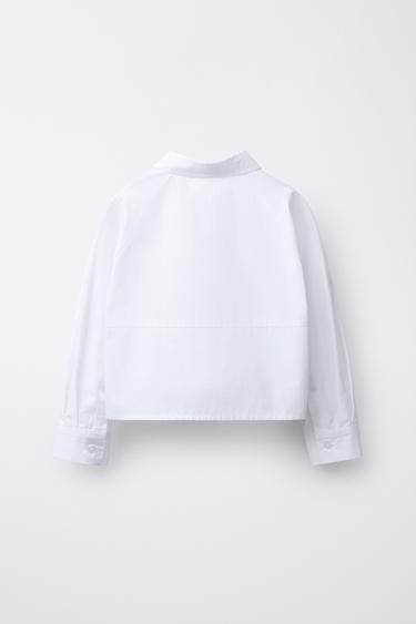 CROPPED SHIRT WITH POCKETS - White by Zara - Image 2
