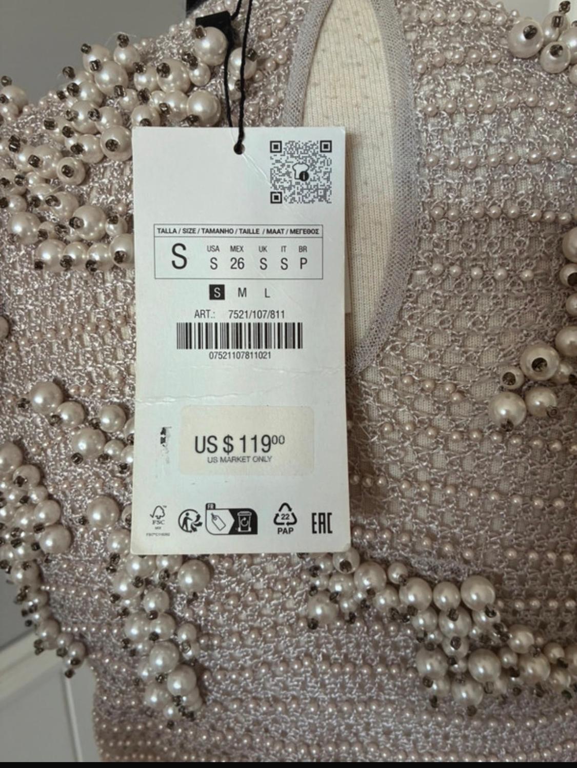 KNIT TOP WITH FAUX PEARLS - LIMITED EDITION - Image 3