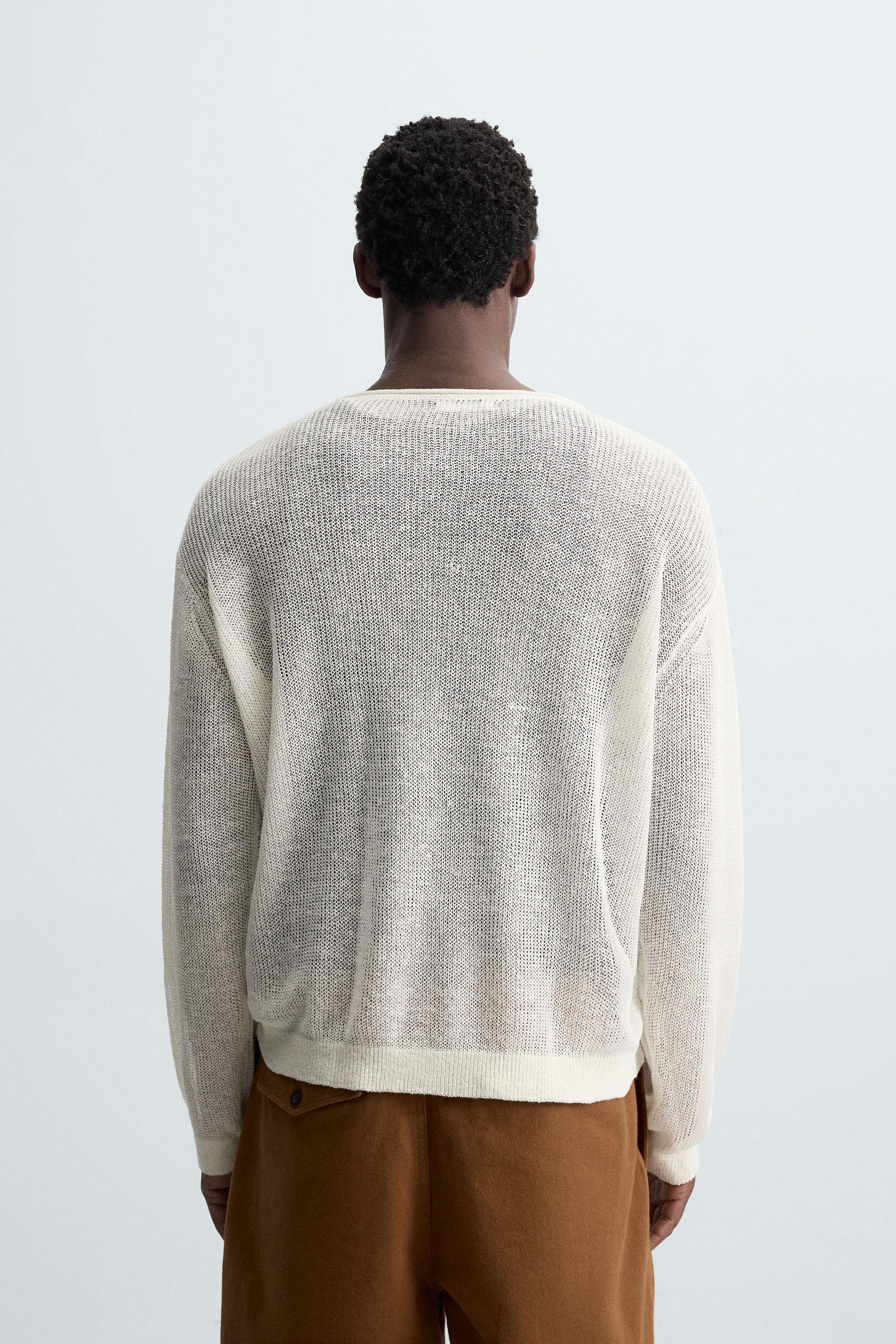 LINEN BLEND TEXTURED SWEATER - Brown | ZARA United States
