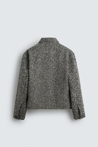 SURCHEMISE STRUCTURÉE À POCHES - Blanc / Noir de Zara - Image 7