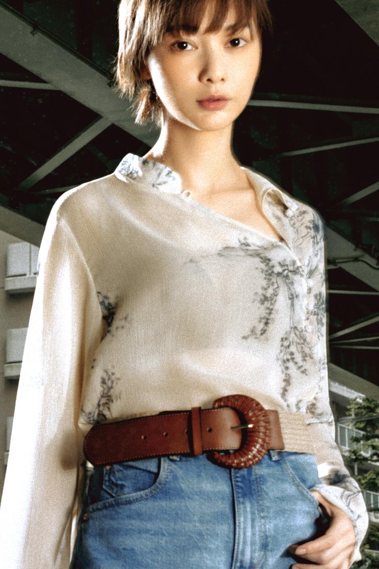 ZW COLLECTION PRINTED BLOUSE WITH BUTTONS