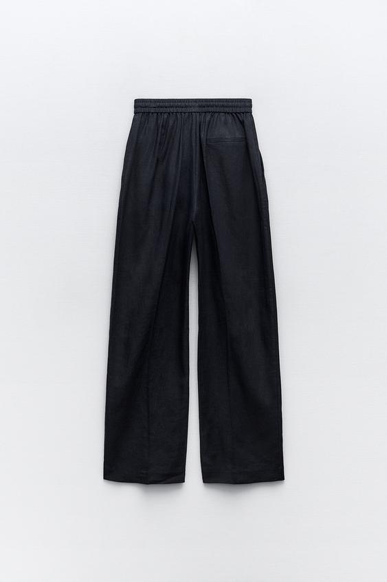 Linen Pants BROOKLYN, High Waisted Wide Leg Pants, Relaxed Drawstring  Trousers, Linen Lounging Pants, Linen Pants With Pockets, Made in USA -   Canada