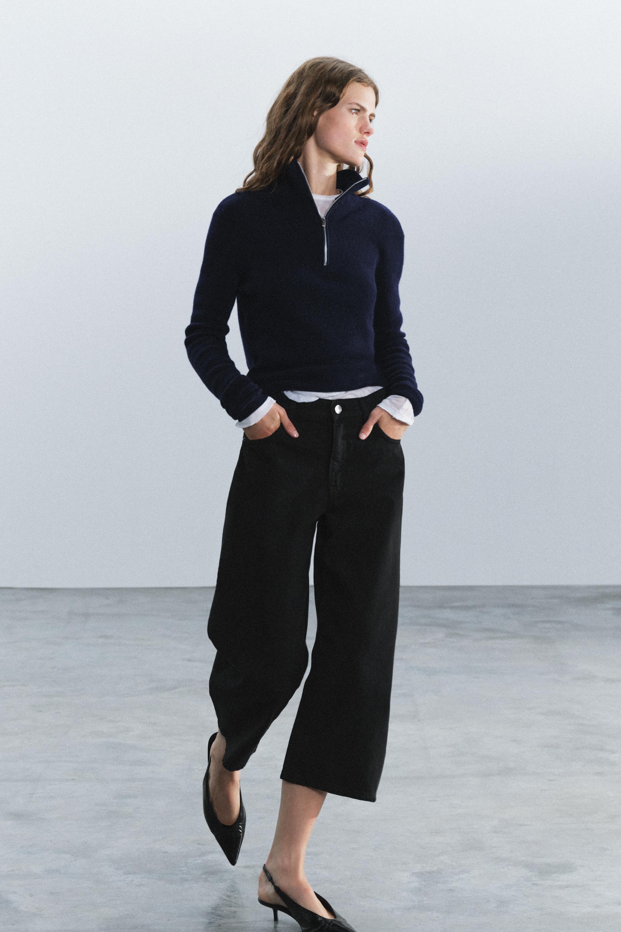 ZW COLLECTION MID-RISE CAPRI BALLOON JEANS