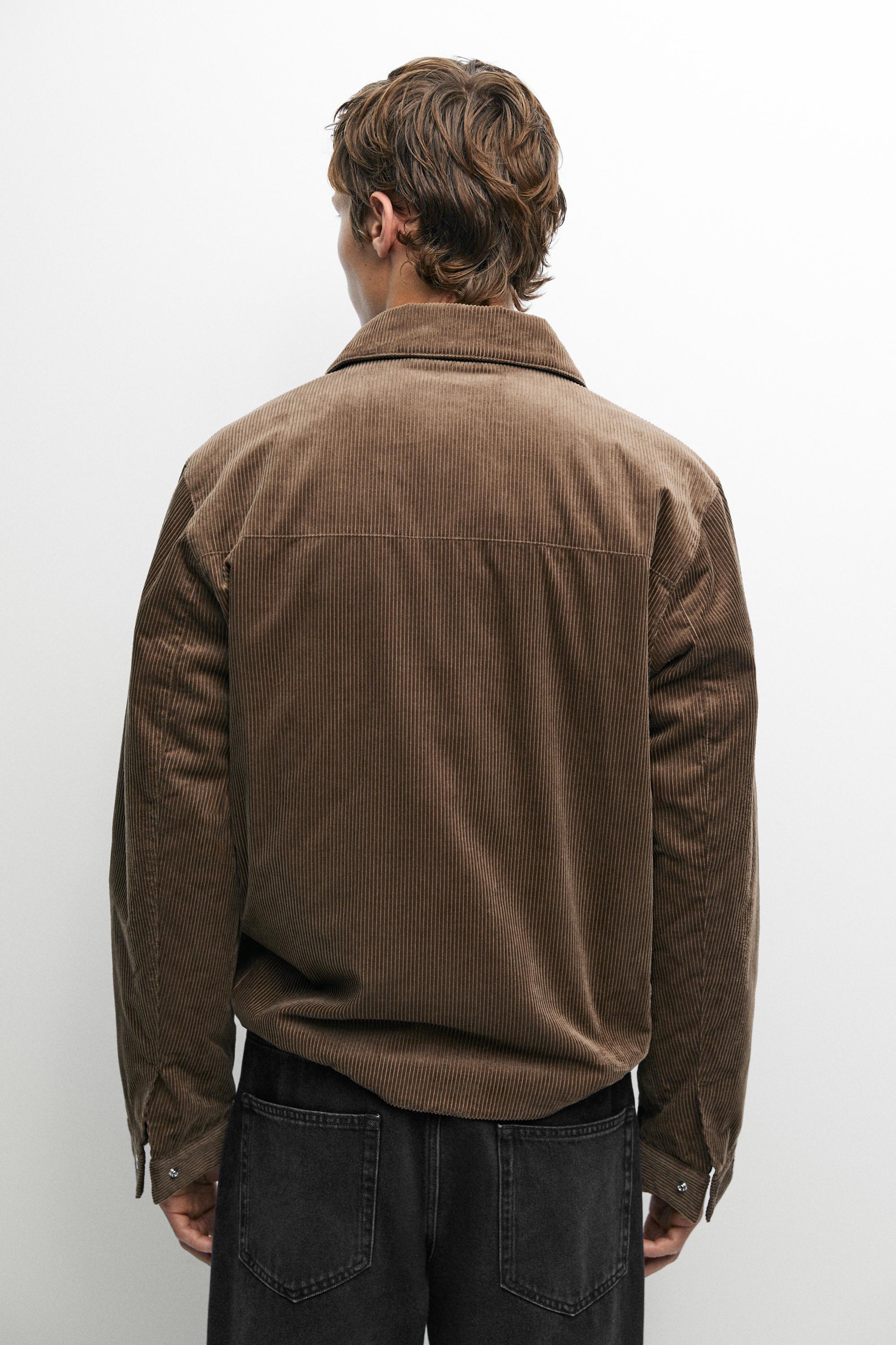 Quilted corduroy zip jacket