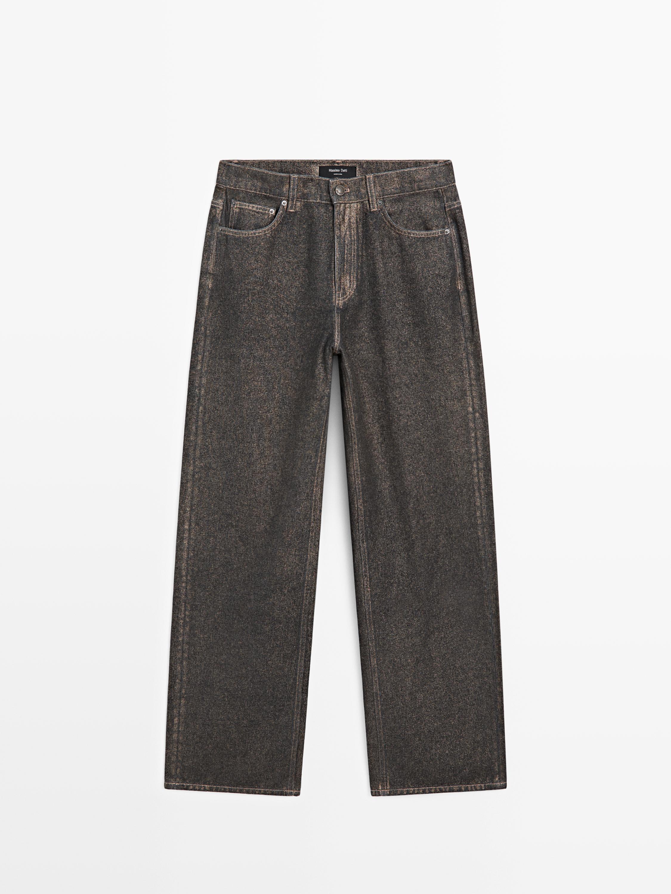 Straight-leg high-waist jeans