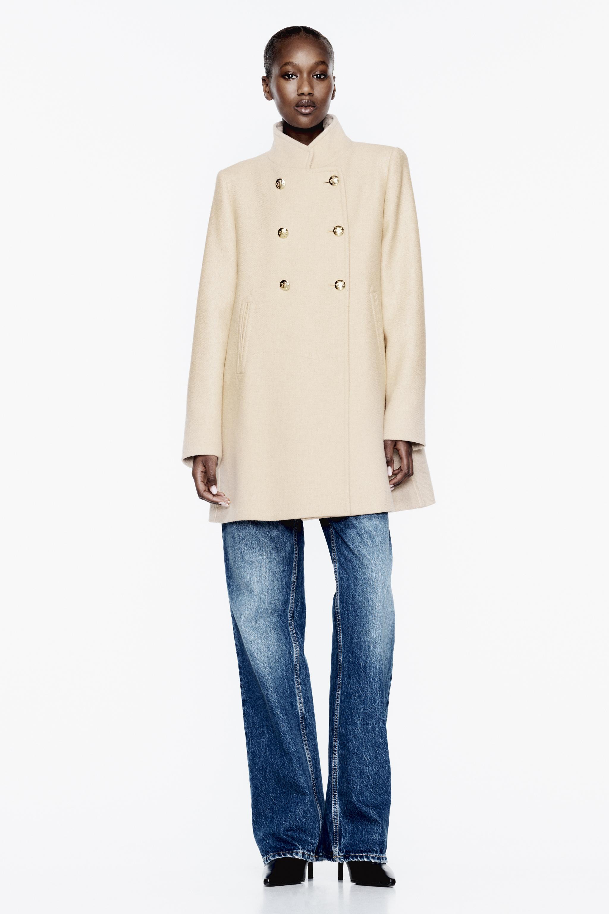 Cream wool 2025 blend coat