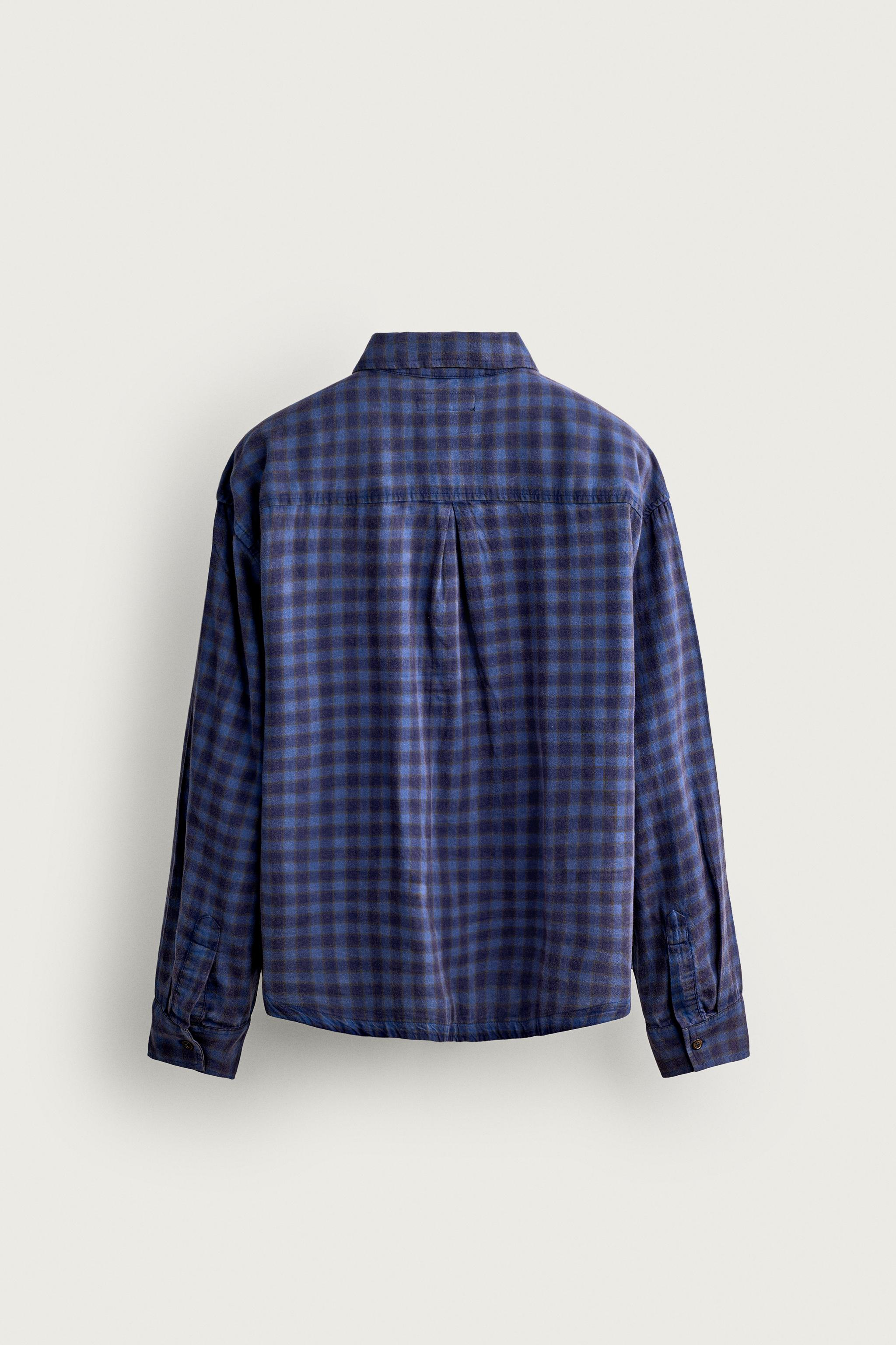 PLAID ZIP SHIRT — Purple