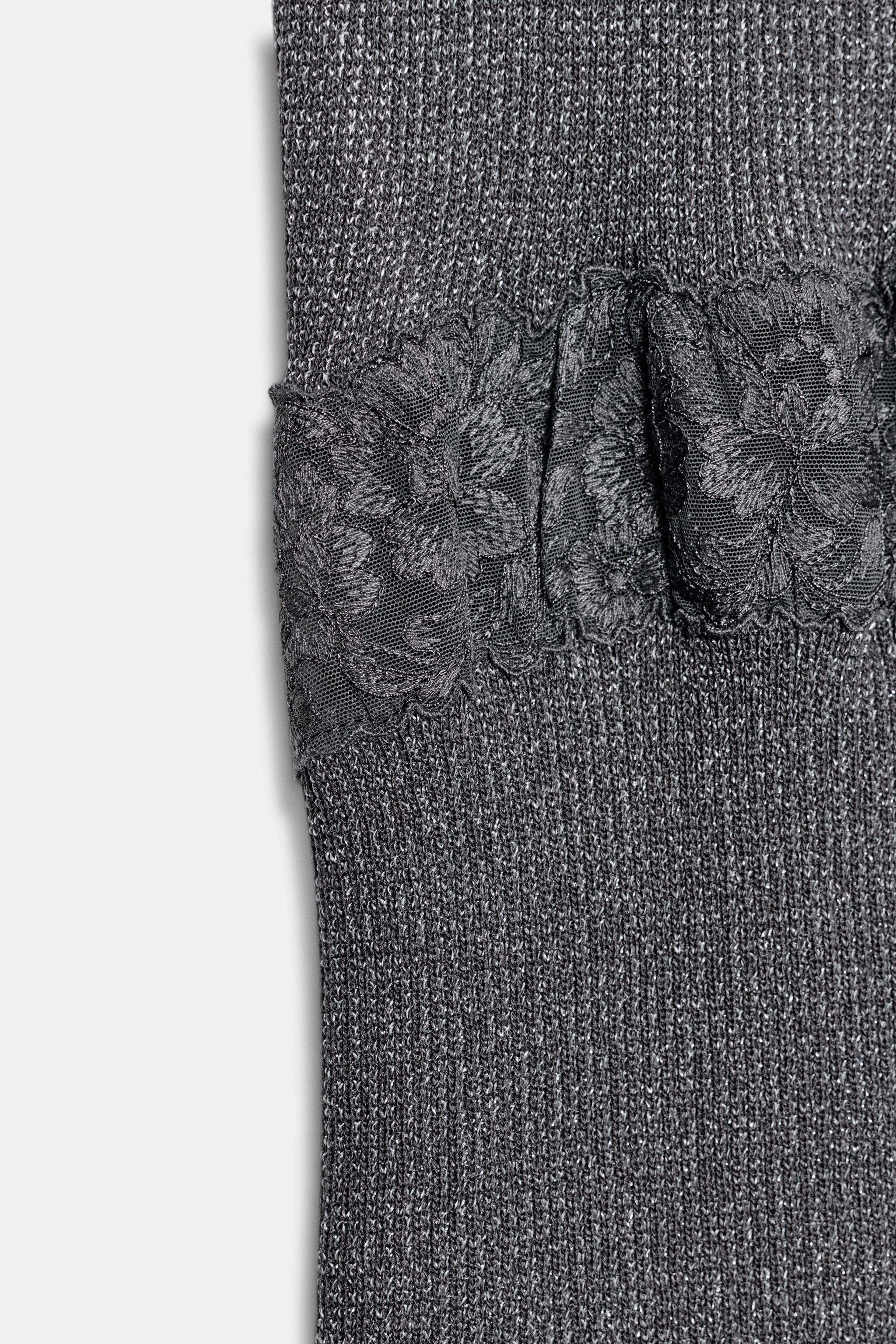 Женские топы Zara METALLIC LACE TANK TOP — фото 8