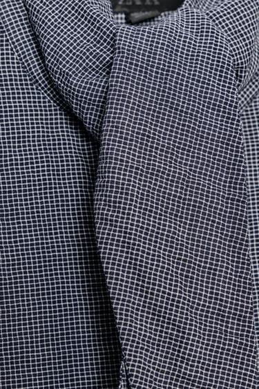 CHECK SHIRT WITH SCARF ZW COLLECTION - Navy blue by Zara - Image 6