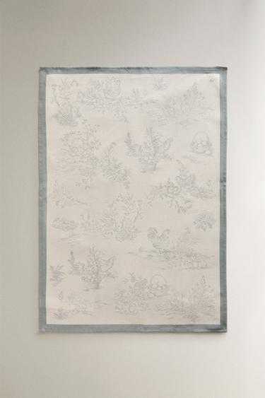 PACK OF TOILE TEA TOWELS (PACK OF 2) - Greenish by Zara - Image 1
