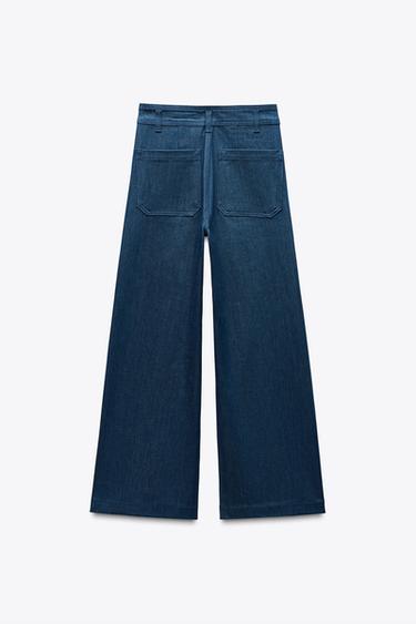 JEAN COUPE LARGE ET TAILLE HAUTE COLLECTION ZW - Indigo de Zara - Image 4