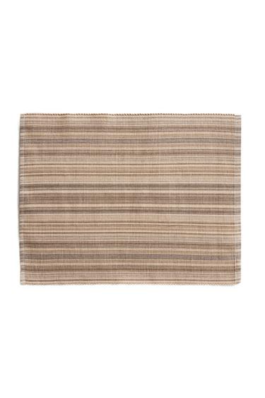 PACK OF STRIPED PLACEMATS (PACK OF 2) - Grey / Tan by Zara
