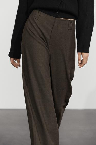 Suede flannel cargo pants — Black gold 2