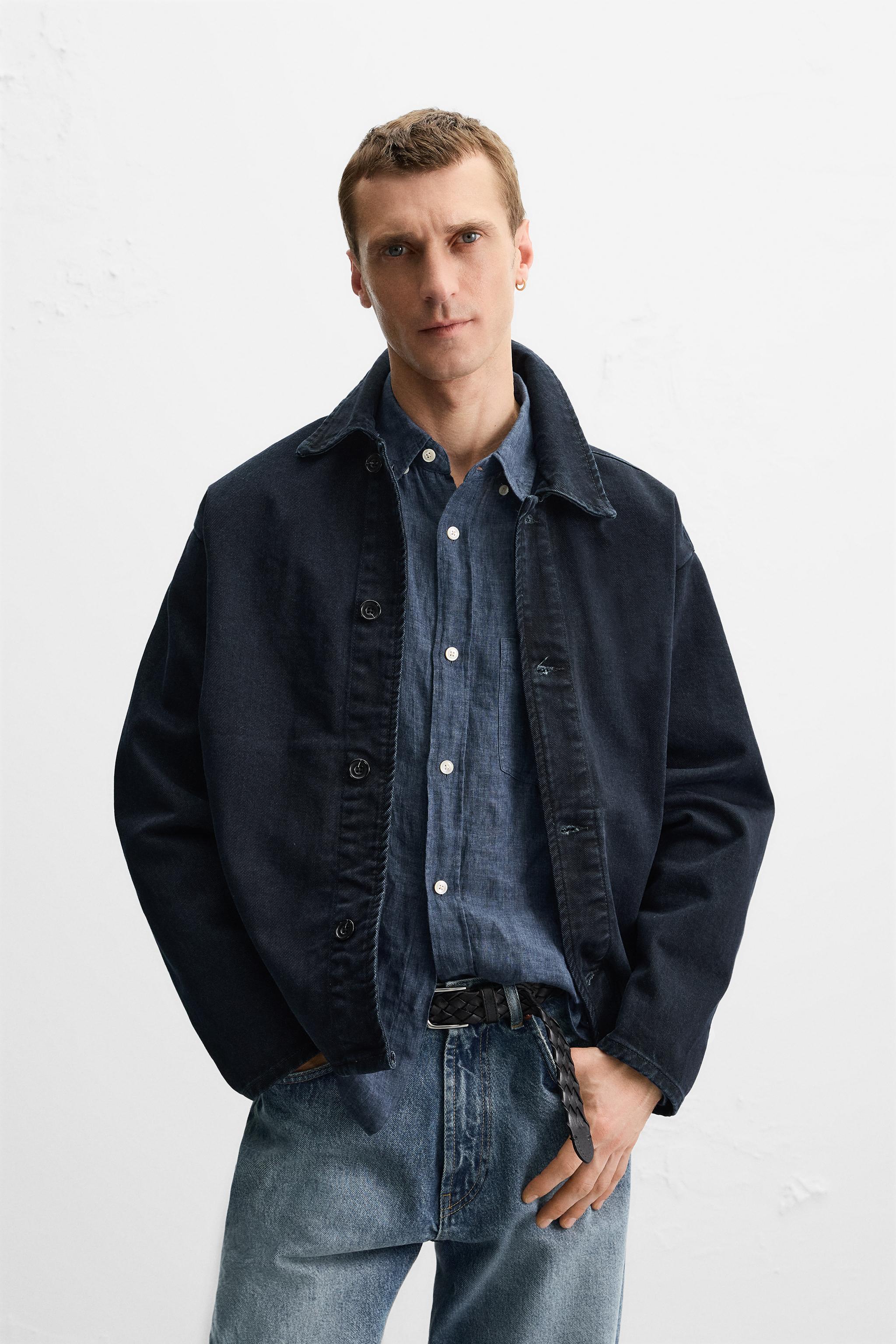 ZARA boxy fit デニムジャケット BOXY FIT DENIM JACKET - Dark navy | ZARA Australia