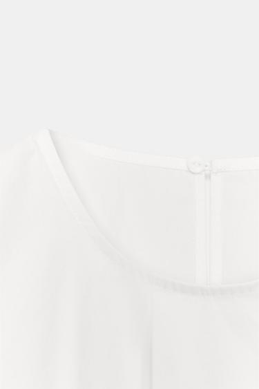 PUFF SLEEVE TOP WITH BOWS - White by Zara - Image 7