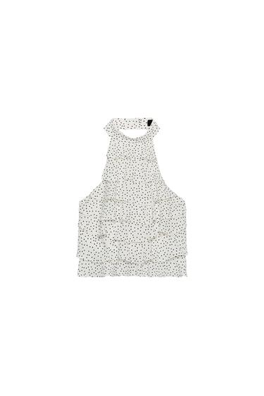 POLKA DOT GEORGETTE HALTER TOP - Black / White by Zara