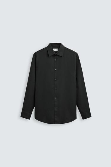 Zara EASY CARE TEXTURED SHIRT - Black