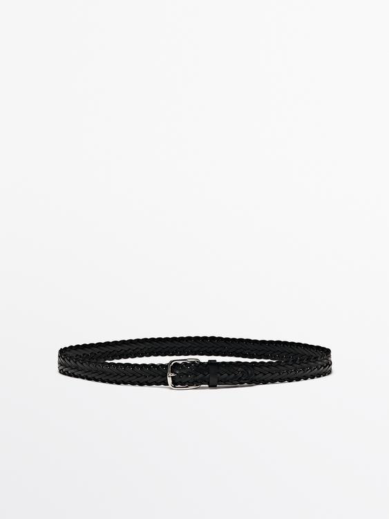 Braided nappa leather belt