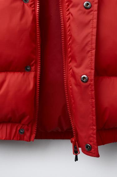 TEXT PRINT PUFFER COAT - Red by Zara - Image 7